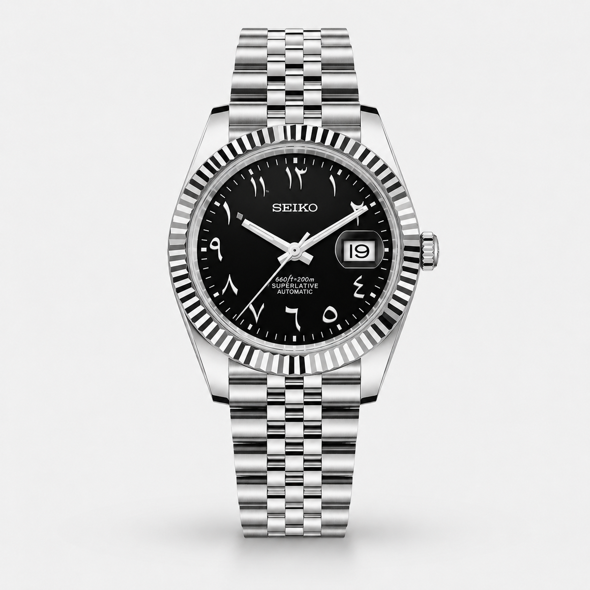 Seiko Mod Datejust "Black Arabic"