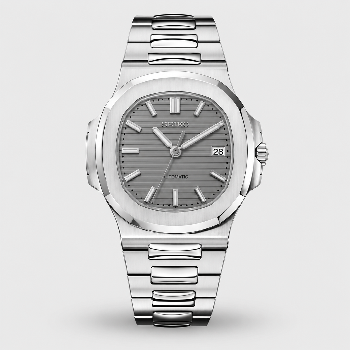 Seiko Mod Nautilus "Silver Grey"