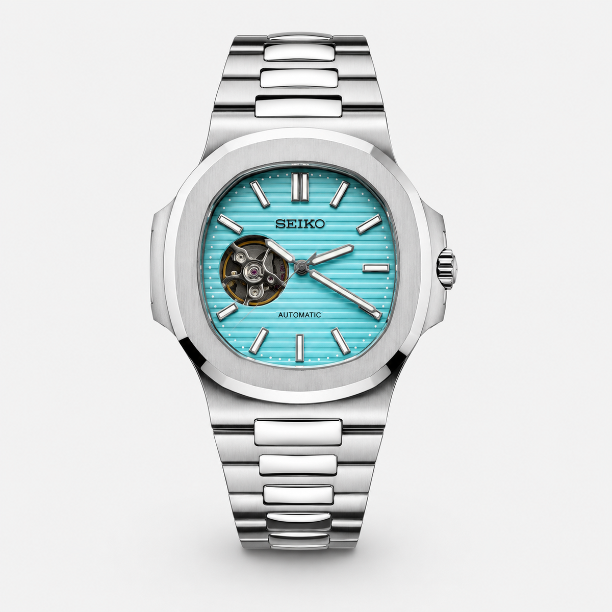 Seiko Mod Nautilus "Open Heart Tiffany Blue"