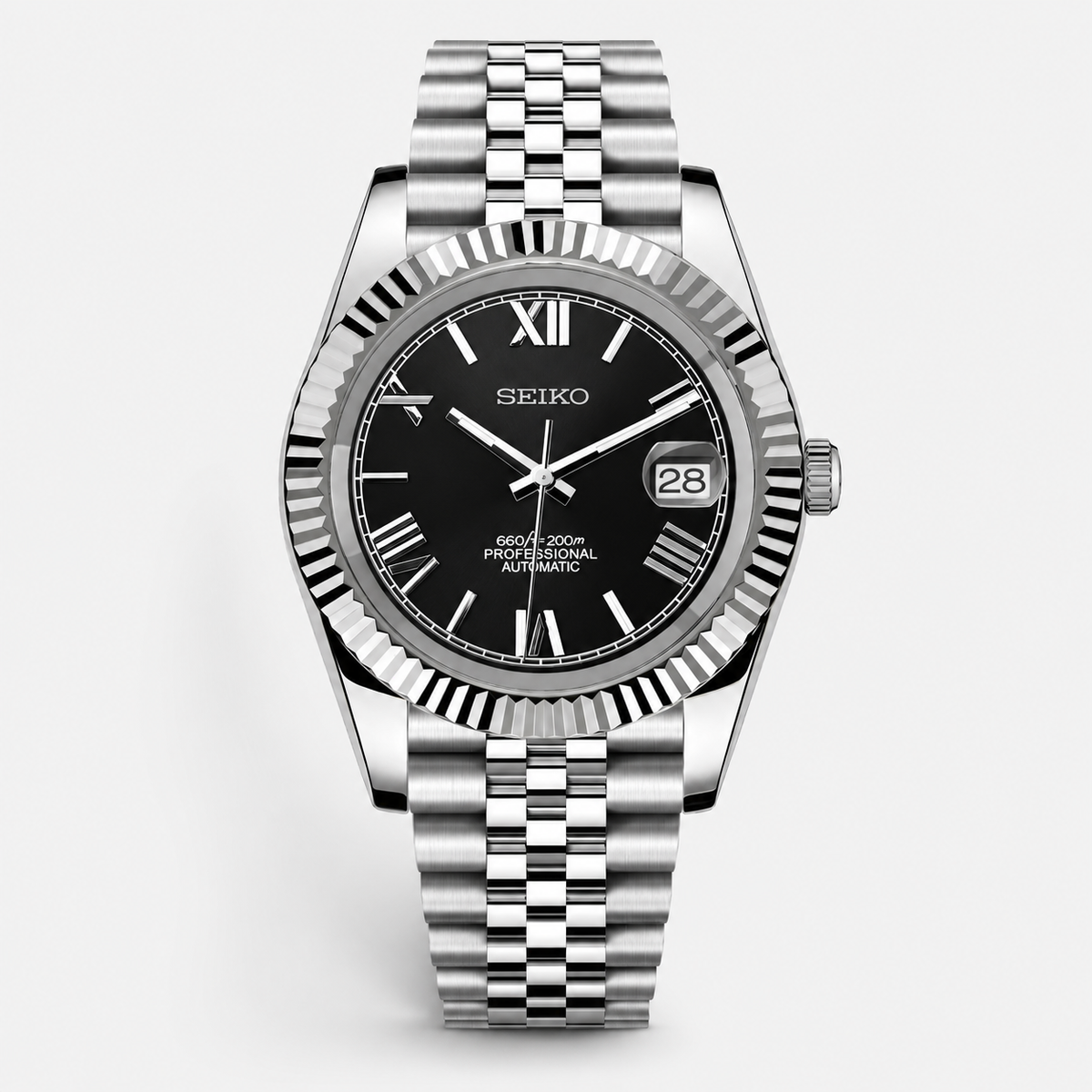 Seiko Mod Datejust "Black Roman"